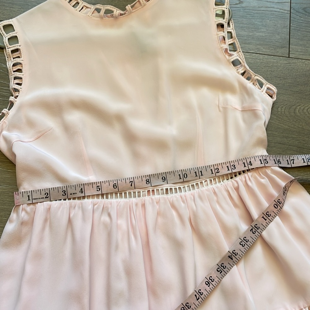Cynthia Rowley Sleeveless Pink Silk Peplum Blouse Size Large - Picture 10 of 12